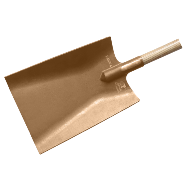 Pahwa Square Point Shovel, Copper Titanium Blade, Polished Ash Wood Handle EX-3004
